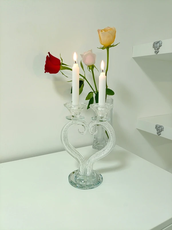 פמוטים קריסטל לב