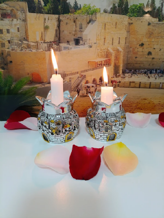 פמוטים בציפוי כסף 925